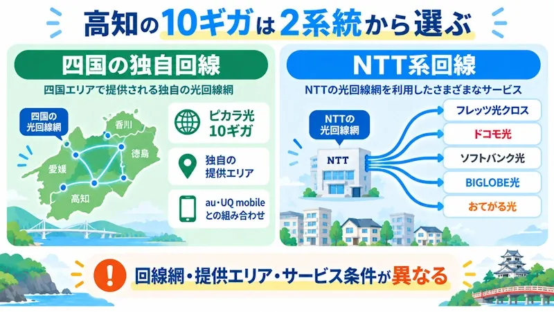高知の10ギガは2系統から選ぶ