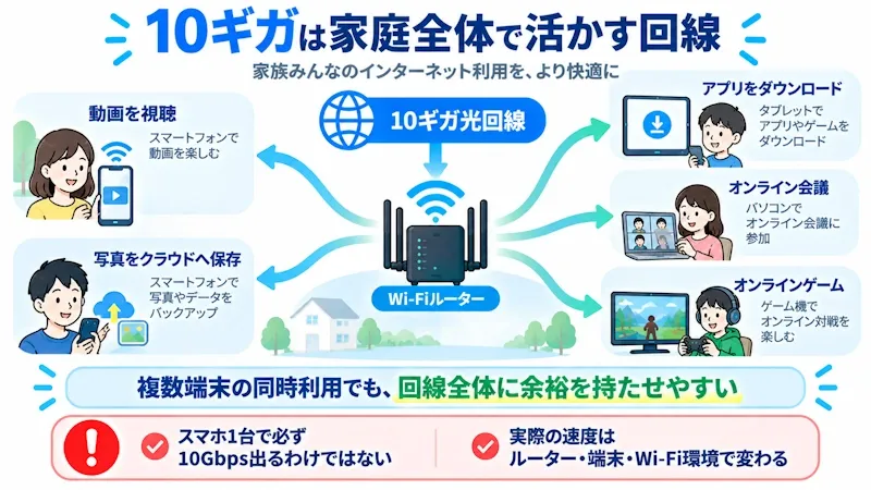 スマホで10ギガ回線を使うメリット