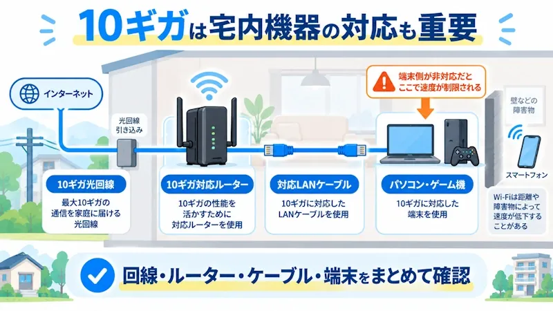 10ギガの性能を活かす機器